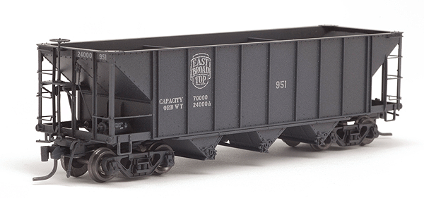 East Broad Top 3-Bay Hopper - Ready to Run - Blackstone Models(TM) -- East Broad Top #951 (Weathered, black, 1940s-Era Lettering & Logo)-1