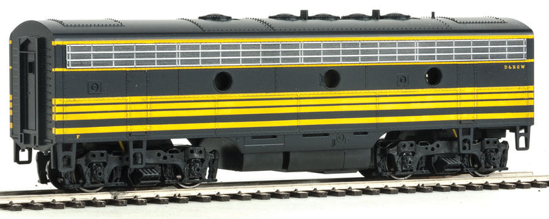 EMD F7B Phase 1 Late w/LokSound & DCC -- Denver & Rio Grande Western (As Delivered, black, yellow)