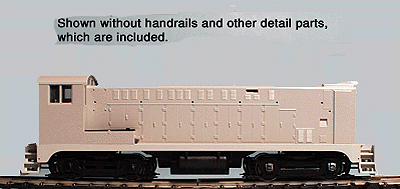 Diesel Baldwin VO-1000 Powered -- Undecorated w/Extra Louvers on Hood - No Step Guards on Battery Boxes