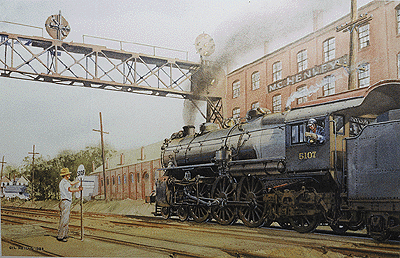 Railroad Art Print - Great Trains of America Collection -- PRR "Still on the Payroll" (19 x 13" Image - 22 x 16" Overall)