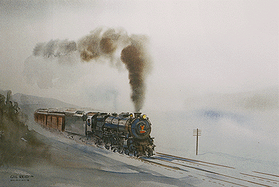Railroad Art Print - Great Trains of America Collection -- PRR "#65 The American" (19 x 13" Image - 22 x 16" Overall)