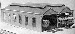 Brick Car Barn -- 4-Track