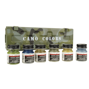Aircraft Model Master Camo-Colors 6-Color Paint Set with Metal Camo Ammo Box -- Mid United States Theater