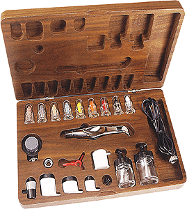 Aztek(R) Internal-Mix Airbrush Sets - Single-/Double-Action - Metal -- Includes Wood Case