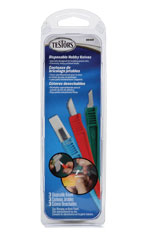 Cutting Tools -- Disposable Hobby Knives (1 Each: Chisel, Angled Cut, Rounded Blades)
