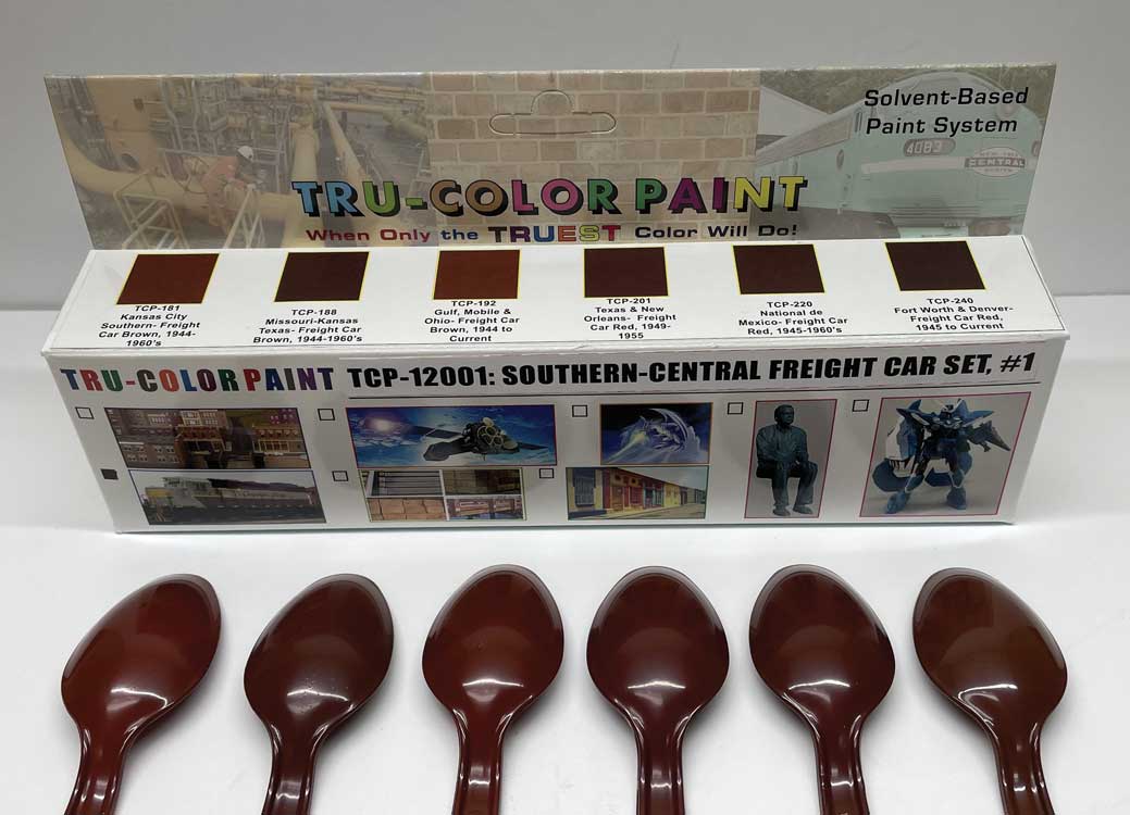 South-Central Freight Car Paint Set - 6 - 1oz 29.6ml Bottles -- Includes #181, 188, 192, 201, 220, 240
