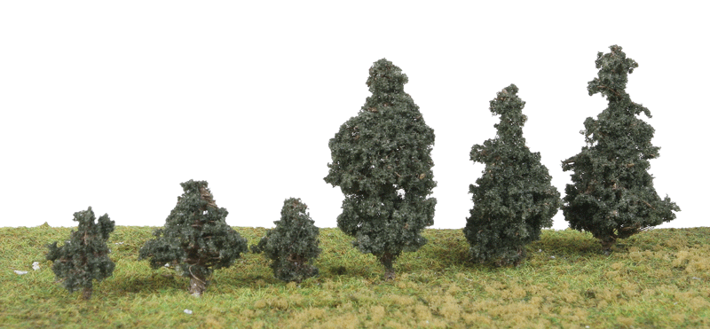 Green Pine Trees -- 1/2-2" pkg(6)