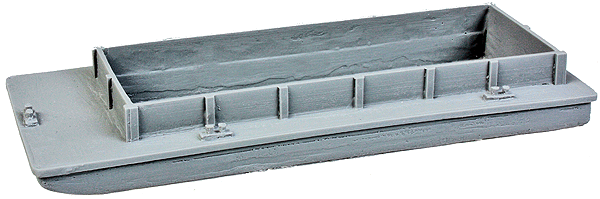 Open-Scow Barge -- EaZy Kit (Resin) - 4-1/2 x 1-3/4 x 1/2" 11.4 x 4.4 x 1.3cm