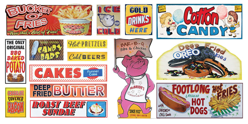 Carnival Sign Decals -- Set #1