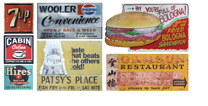 Food Sign Decals -- Set #5