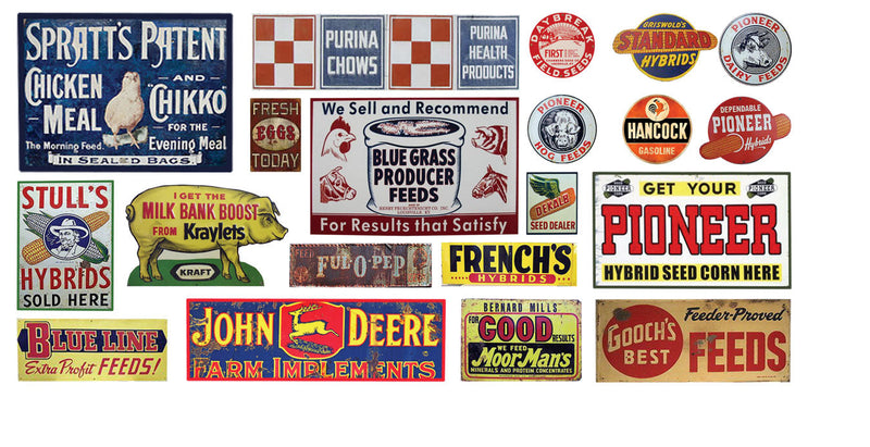 Feed & Seed Sign Decals -- Set #7