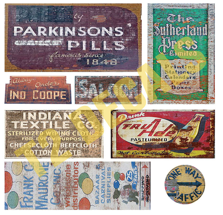Ghost Sign Decals -- Set #12