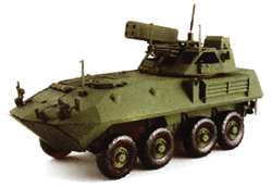 Military - United States Marine Corps (Modern) - Light Armored Vehicles (LAV) -- LAV-AD Air Defense with Stinger Missile Launcher & 25mm Gattling Gun (green)