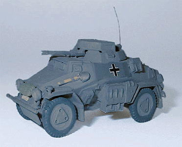 Military - Former German Army WWII - Armored Cars (Plastic) -- Sd.Kfz. 222 Light Reconnaissance with 20mm Gun & Machine Gun