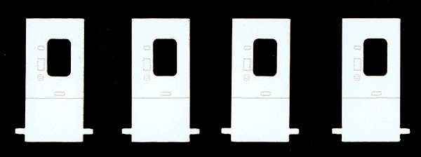 Passenger Car Parts -- End Doors for ACF Cars (Union Pacific Style) - pkg(4) Enough for 2 Cars