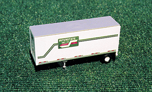 Trailers Only -- 28' High Cube Van Interstate Dist. Co. (white, green, red, silver roof)