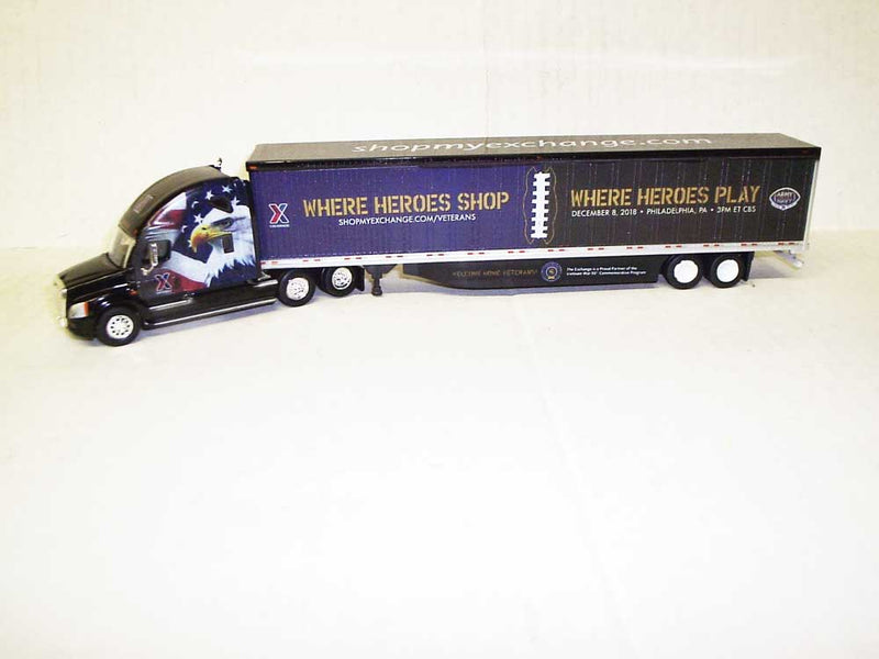 Cascadia Sleeper-Cab Tractor with 53' Dry Van Trailer - Assembled -- Exchange (Where Heroes Shop, Special Graphics)