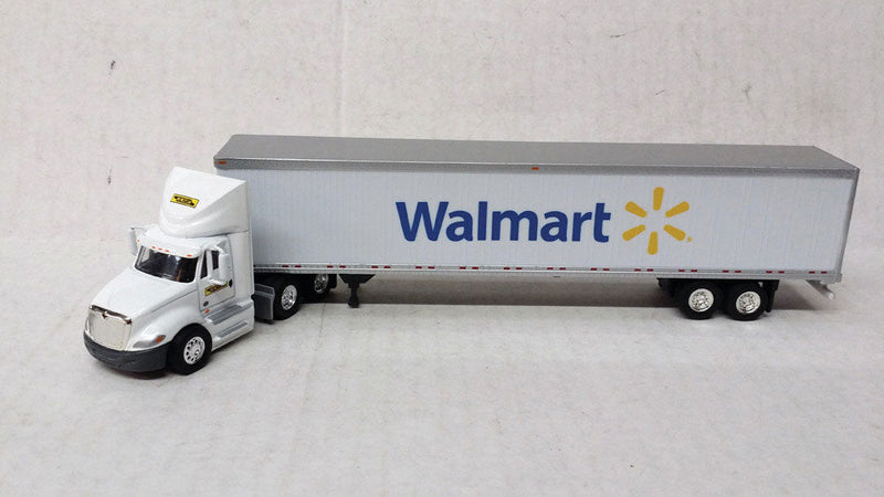 Prostar Day-Cab Tractor w/53' Dry Van Trailer - Assembled - Walthers Exclusive -- JB Hunt Tractor, Walmart (white, blue, Spark Logo)
