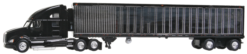 Kenworth T700 w/53' Chrome Spread Axle Reefer Van - Assembled -- Black