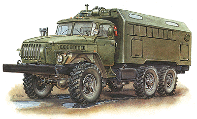 Military - Warsaw Pact - Heavy Trucks -- Ural-4320 Radio Truck with Long Shelter