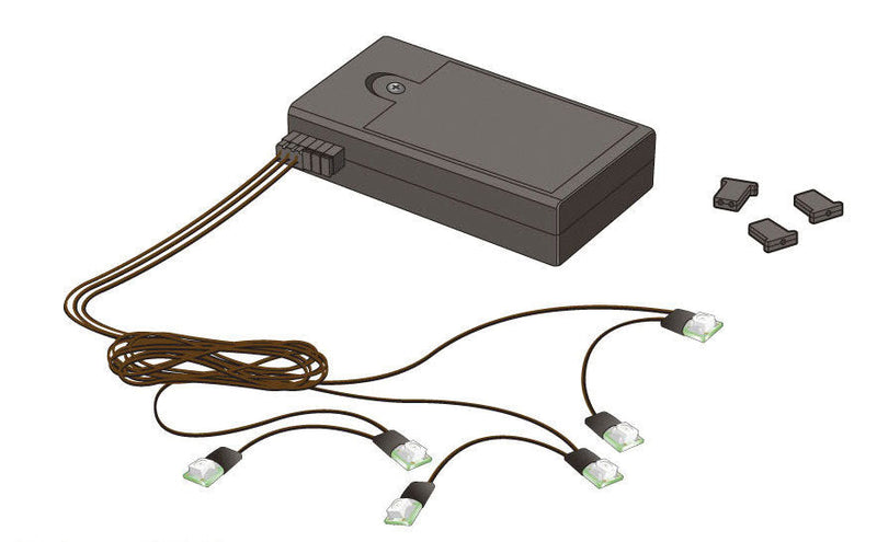 Battery-Powered Flashing Chip-Type LED Lighting Kit -- White 3 Pairs