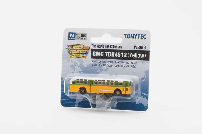 North American GMC TDH-4512 Bus - Unpowered - World Bus Collection -- Yellow, Green, White-1