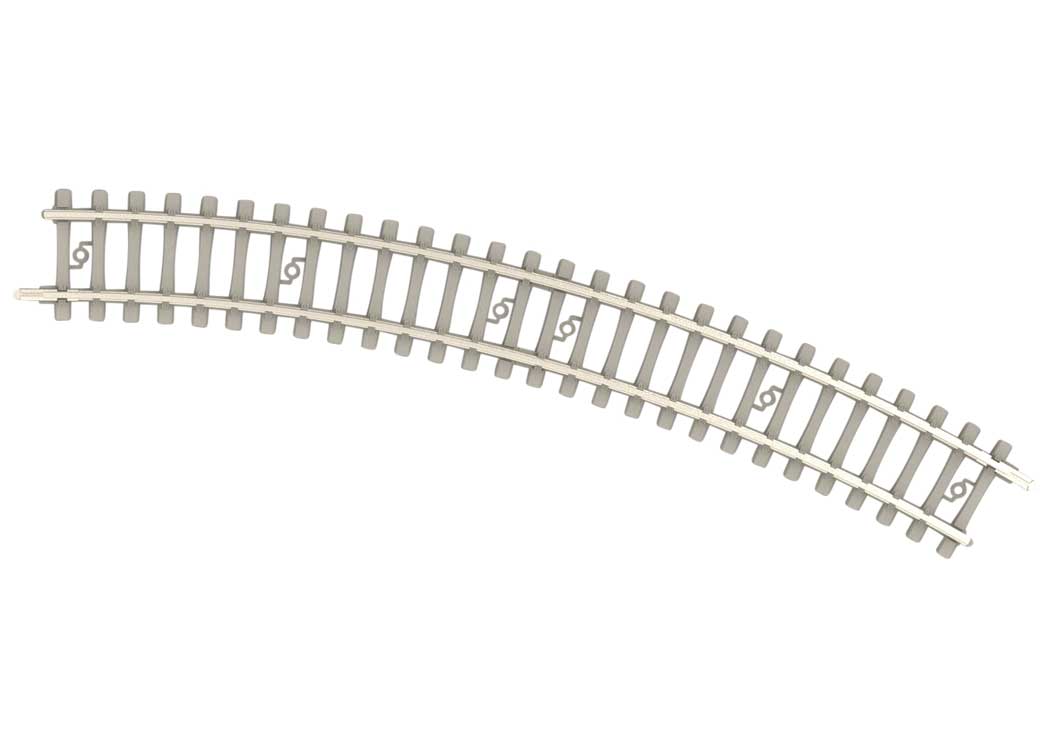 Code 60 Curved Track Section - Nickel Silver Rail, Concrete Ties -- 9" 228.2mm Radius 2 - 30 Degrees pkg(10)