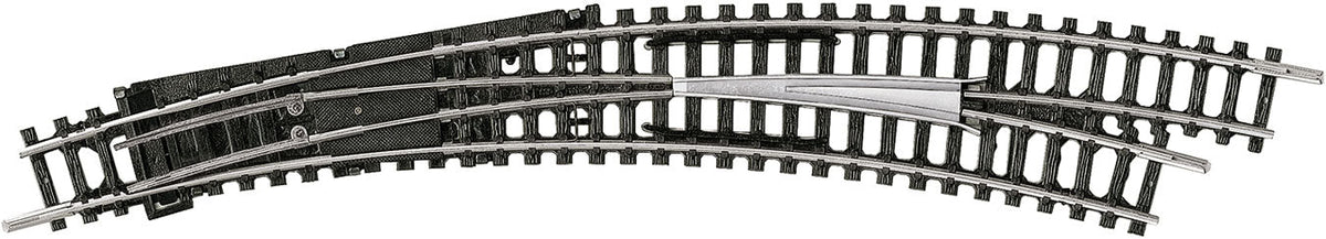 Code 80 Curved Manual Turnout -- Right Hand, R3/R4, 12-15/16" 329mm, 14-1/4" 362.6mm Radius, 30 Degrees