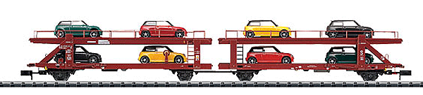 Mini-Cooper Auto Transport Set -- German Federal Railway