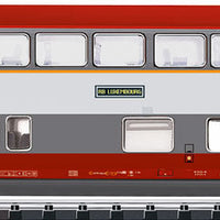 Bi-Level 4-Car Set w/Cab Car - Ready to Run -- Luxembourg State Railways CFL (Era V; white, gray, red)