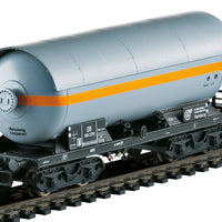 4-Axle Pressurized Gas Tank Car 4-Pack - Ready to Run -- 1 Each: Eva RR Transport, VTG, Ruhr Nitrogen & BP (Era III 1980s)