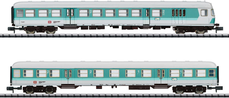 Type Bm 235 BDmrzf 784.2 Cab Car, ABnrzb 772.3 Coach - Ready-to-Run - Minitr -- German Federal Railway - Regio (Era V; turquoise, white)