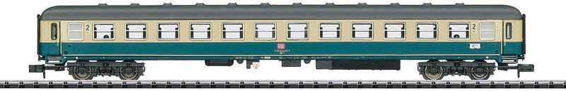 Moselle Valley Type Bm 234 2nd Class Coach - Ready to Run - Minitrix -- German Federal Railway (Era V; ivory, blue)