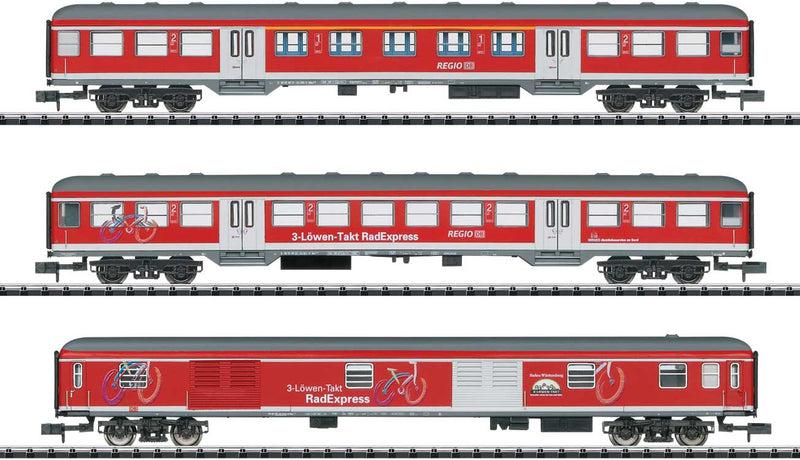 Era IV Type Y City Express Cars - Ready-to-Run - Mini-Trix -- German State Railroad (orange, cream)