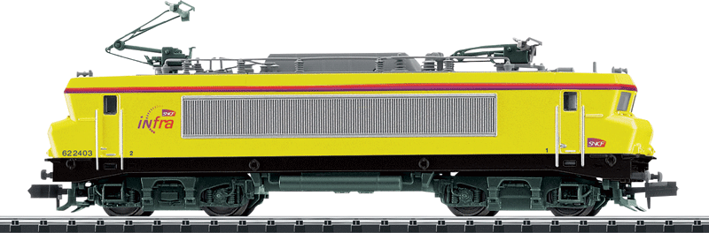 Class BB 22200 Electric with DCC/SX - Mini-Trix -- French State Railways SNCF Infra (Era VI; yellow, black, red)