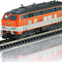 Class 218 Diesel - Sound and DCC-SX - Minitrix -- German Federal Railway #218 143-6 (Era IV, City-Bahn; orange, Ivory, gray)