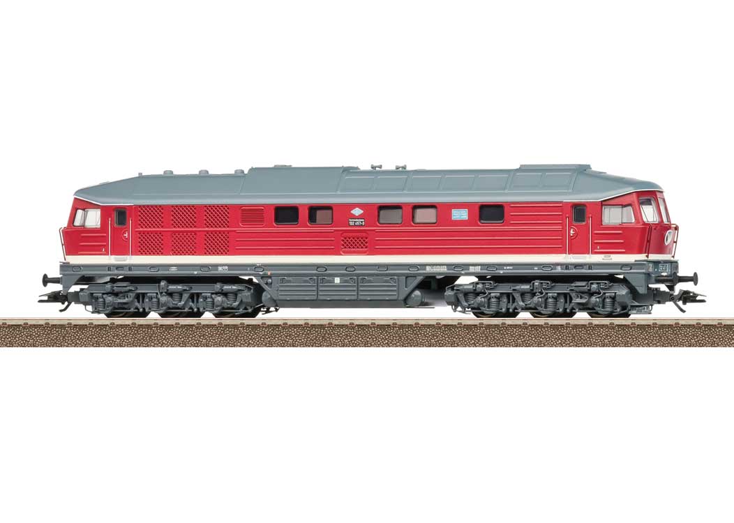 Class 132 Ludmilla Diesel with Smoke - Sound and DCC -- German State Railroad DR #132 457-3 (Era IV 1990, red, gray, white)-2