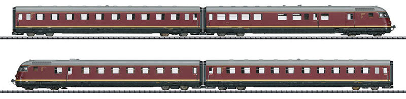 Class VT 08.5 Paris-Ruhr TEE Diesel Rail Car Train-Only Set w/Sound & DCC/SX -- German Federal Railway (Era III 1957, red-gray)