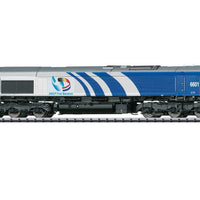 EMD Type JT42CWR Class 66 Diesel Locomotive with Sound & DCC -- French National Railways - Fret Benelux (Era V 2002; blue, gray, yellow, red