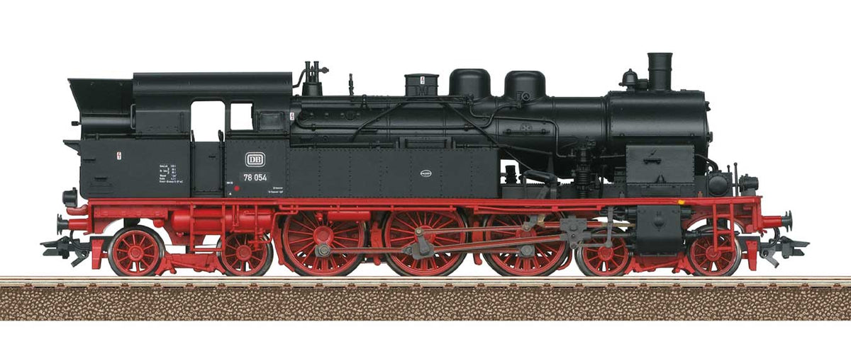 Class 78 4-6-4T - Sound and DCC -- German Federal Railroad DB #78 054 (Era III 1956, black, red)-2