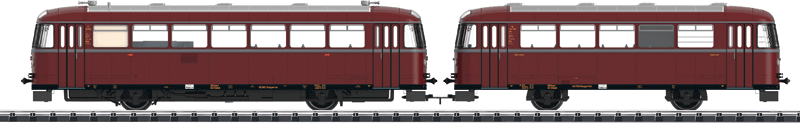 Class 95.9 Railbus and VB 140 Trailer with Sound & DCC -- German Federal Railway (Era III, 1952-1953; Crimson, silver)