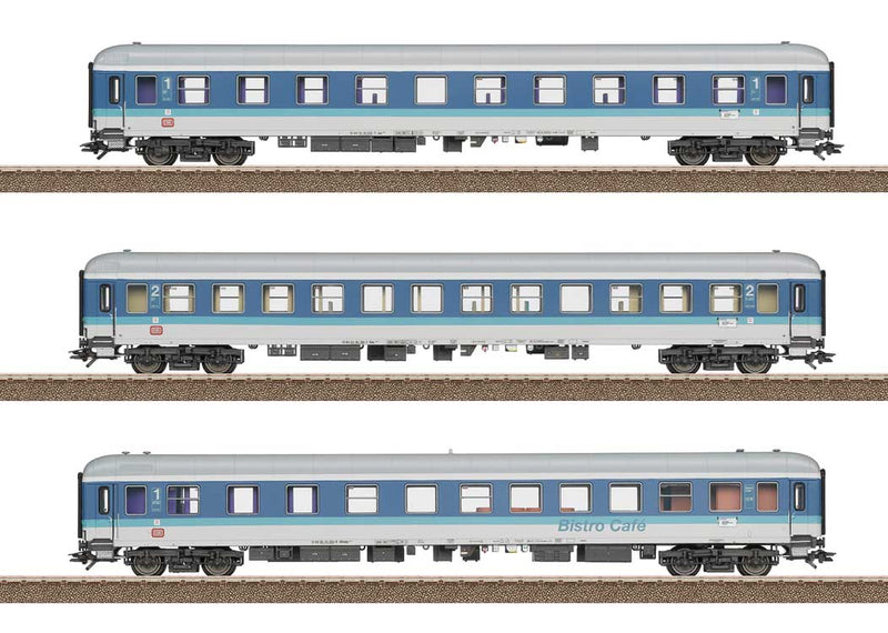 Type Aim 260.5, Bimz 264.2, ARkimbz 262.2 Passenger Set - Ready to Run -- German Federal Railroad DB #49, 50, 51 (InteRegio Era V 1993, blue, gray)-1