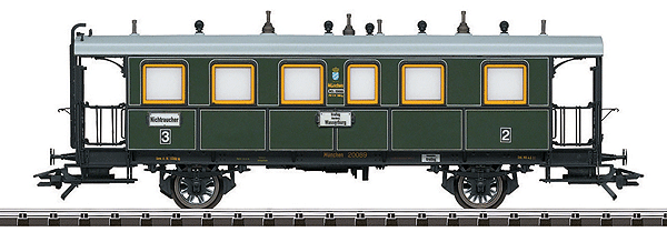 Bauart Branch Line Type BCL 09 2nd/3rd Class 2-Axle Coach - Ready-to-Run -- Royal Bavarian State Railroad K.Bay.Sts.B. (Era I, green)