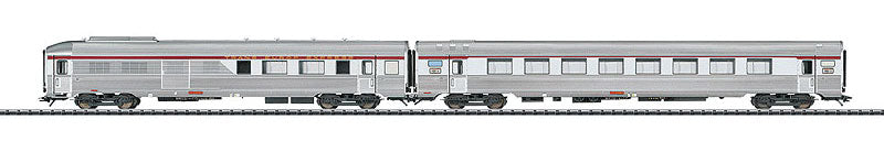 Type A5rtu Diner & A2Dx Generator Car 2-Car Set - Ready to Run -- French National Railways (Era IV 1974; TEE L'Etoile du Nord, silver)