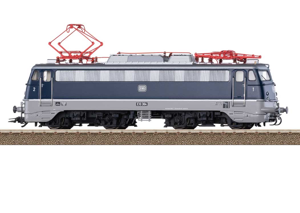 Class E10.3 Pants Crease Electric - Sound and DCC -- German Federal Railroad DB #E10 384 (Era III 1967, blue, gray)-3