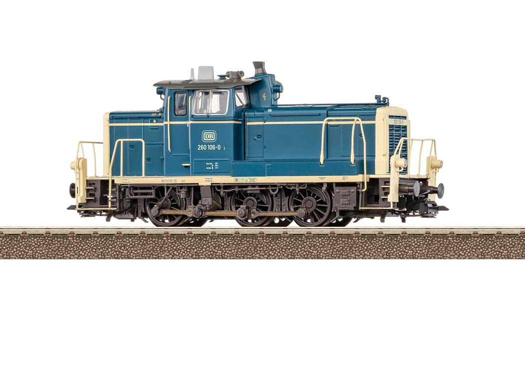Class 260 Diesel - Sound and DCC -- German Federal Railroad DB #260 106-0 (Era VI 1980, ocean blue, ivory)-2