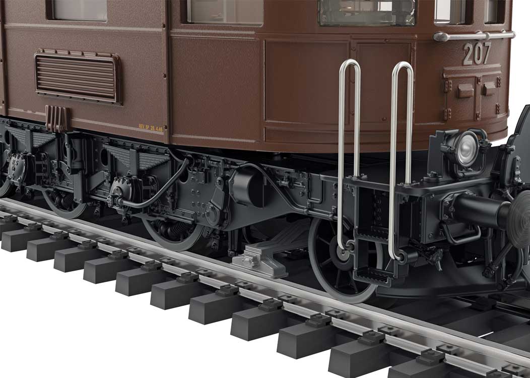 Class Ae 6/8 Electric - Sound and DCC -- Bern-Lotschberg-Simplon Railroad BLS #207 (Era III 1940s/1950s, brown, silve-5
