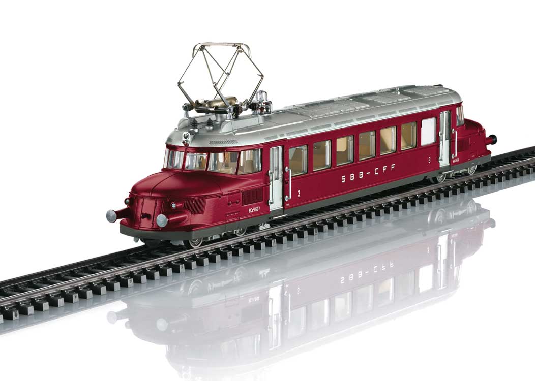 Class RCe 2/4 Red Arrow Railcar - Sound and DCC -- Oensingen-Balsthal Railroad OeBB #607 (Era VI 2023, red, silver)-1