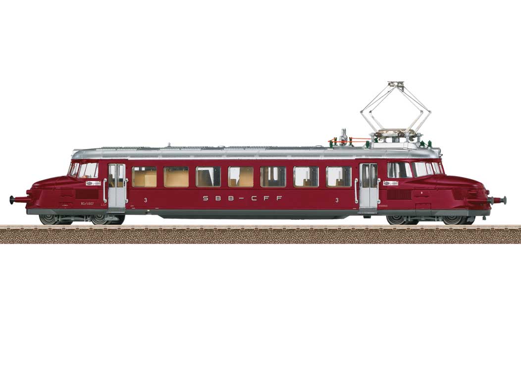 Class RCe 2/4 Red Arrow Railcar - Sound and DCC -- Oensingen-Balsthal Railroad OeBB #607 (Era VI 2023, red, silver)-2