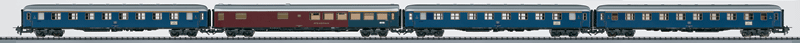 InterCity IV 1971 4-Car Passenger Set - Ready-to-Run - Express 3-Rail - DC -- 3 Am 203 1st Class Coaches, 1 Arumn 217 Diner - German Federal Railway
